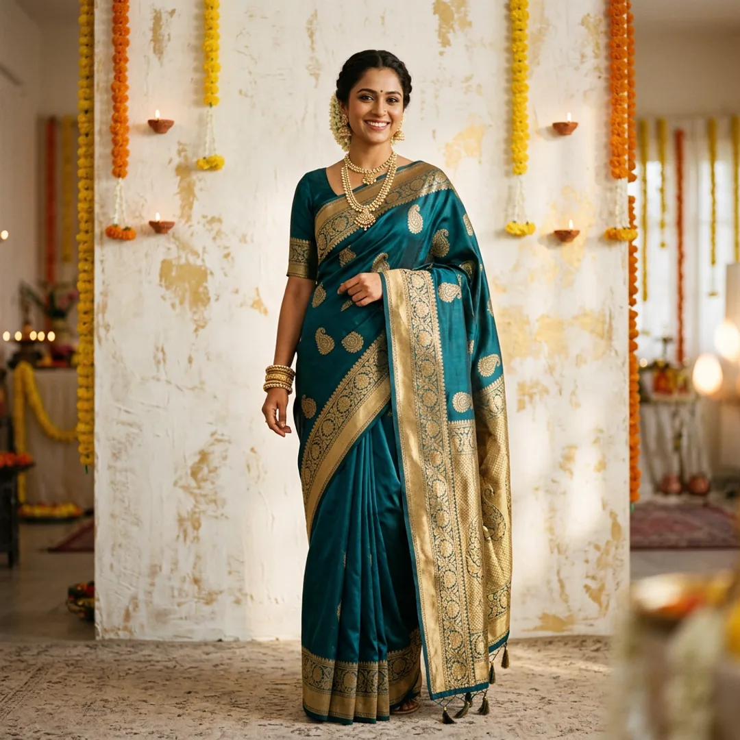 Silk-Touch Festive Saree